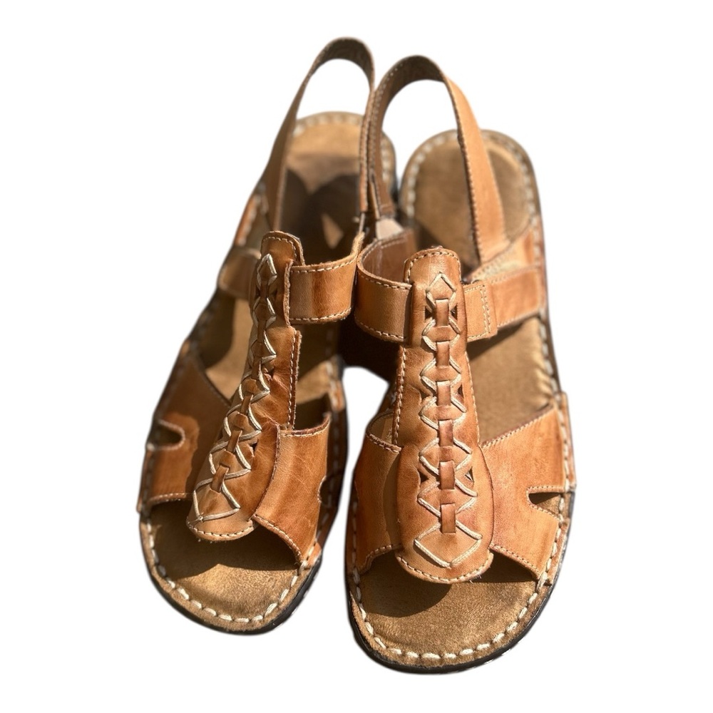 Naturalizer Light  Brown Tan Leather Sandal Size 7 W